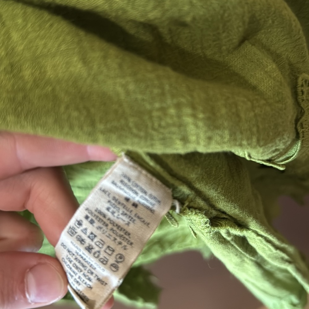 Free People 100% Cotton Green Lace Embellished Dress - Picture 4 of 5